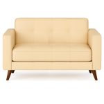 Poltrona para Escritório ROMA 02 Lugar – Corino – Cor AREIA – 60062 - Imagem 2