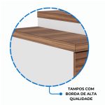Mesa para Escritório em “L” com VIDRO FUMÊ – 1,92X1,60M NOGAL SEVILHA/BRANCO – 34432 - Imagem 7