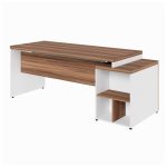 Mesa PEDESTAL RETA (03 Gav.) – 1,92X0,70m – WORKSTART – NOGAL SEVILHA/BRANCO- 34405 - Imagem 2