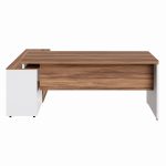Mesa Diretorzinha c/ Aparador – Pé de MADEIRA – 1,90×1,50m – WORKSTART – NOGAL SEVILHA / BRANCO – 34426 - Imagem 4