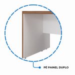Mesa Escritório PRESIDENTE c/ Armário Pedestal – 1,82×1,80m – NOGAL SEVILHA/BRANCO – 34602 - Imagem 9