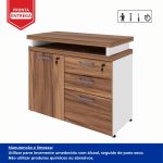 Armário Baixo 03 Gavetas e Porta (MISTO) – NOGAL SEVILHA/BRANCO – 34422 - Imagem 10