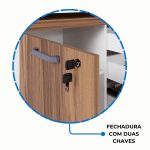 Armário Baixo 03 Gavetas e Porta (MISTO) – NOGAL SEVILHA/BRANCO – 34422 - Imagem 4