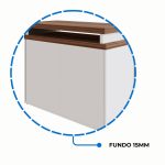Armário Baixo 03 Gavetas e Porta (MISTO) – NOGAL SEVILHA/BRANCO – 34422 - Imagem 5