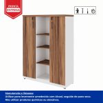 Armário Alto Credenza com Nicho – 1,61×1,20×0,45m – NOGAL SEVILHA/BRANCO- 34415 - Imagem 6