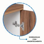 Armário Alto Credenza com Nicho – 1,61×1,20×0,45m – NOGAL SEVILHA/BRANCO- 34415 - Imagem 10