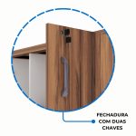 Armário Alto Credenza com Nicho – 1,61×1,20×0,45m – NOGAL SEVILHA/BRANCO- 34415 - Imagem 4
