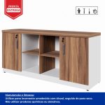 Armário Baixo GOLD Credenza ESPECIAL – 1,60×0,73×0,45m – NOGALSEVILHA / BRANCO – 34502 - Imagem 7