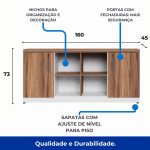 Armário Baixo GOLD Credenza ESPECIAL – 1,60×0,73×0,45m – NOGALSEVILHA / BRANCO – 34502 - Imagem 3