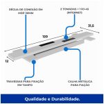 Estação de Trabalho Dupla 1,20×1,35m 02 Lugares sem Gavetas c/ ponto de tomada PÉ PAINEL – Nogal Sevilha/Branco – 34428 - Imagem 2