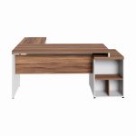Mesa para Escritório em “L” com Gavetão – 1,92X1,60m -NOGAL SEVILHA/BRANCO – 34431 - Imagem 4