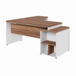 Mesa para Escritório em “L” com Gavetão – 1,92X1,60m -NOGAL SEVILHA/BRANCO – 34431 - Imagem 5