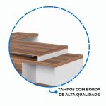 Mesa para Escritório em “L” com Gavetão – 1,92X1,60m -NOGAL SEVILHA/BRANCO – 34431 - Imagem 8