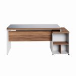 Mesa para Escritório com VIDRO FUMÊ – 1,92×0,70m – NOGAL SEVILHA/BRANCO – 34430 - Imagem 6
