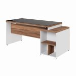 Mesa para Escritório com VIDRO FUMÊ – 1,92×0,70m – NOGAL SEVILHA/BRANCO – 34430 - Imagem 3