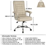 Poltrona Presidente LUXO c/ mola Ensacada – COR FENDI – 30061 - Imagem 5