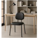 Cadeira Secretária 04 pés – Corino Preto – 31102 - Imagem 6