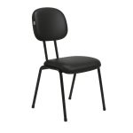 Cadeira Secretária 04 pés – Corino Preto – 31102