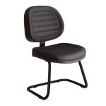 Cadeira Executiva Costurada Base em “S” PRETA – Corino Preto – 31014