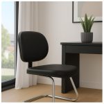 Cadeira Executiva LISA Base em “S” CROMADA – Corino Preto – 31015 - Imagem 7