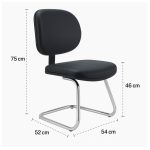 Cadeira Executiva LISA Base em “S” CROMADA – Corino Preto – 31015 - Imagem 4