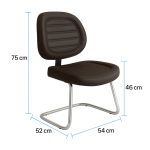 Cadeira Executiva COSTURADA Base em “S” Cromada – 31016 - Imagem 4