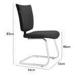 Cadeira Escritório B-ONE Base em “S” Cromada – Corino Preto – 31033 - Imagem 5