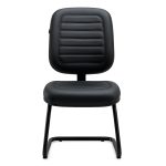 Cadeira Diretor Costurada Base em “S” Preta – Corino Preto – 30303 - Imagem 2