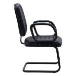 Cadeira Diretor Costurada Base em “S” Preta C/ Braços – Corino Preto – 30300 - Imagem 2