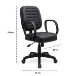 Cadeira Diretor Costurada Giratória – Corino Preto – 30210 - Imagem 4