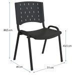 Cadeira Plástica REALPLAST 04 pés-Plástico Preto (Polipropileno) – 31201 - Imagem 5