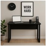 Mesa Escritório PÉ QUADRO – 1,20×0,60m – C/ Gavetas – PRETO / PRETO – 26201 - Imagem 9