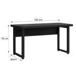 Mesa Dupla de Escritório PÉ QUADRO – 1,20×1,35m – C/ Gavetas – PRETO / PRETO – 26802 - Imagem 10