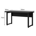 Mesa em L PÉ QUADRO (Mesa 1,50m + Mesa Auxiliar) – C/ Gavetas – PRETO / PRETO – 26210 - Imagem 8