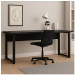 Mesa Escritório PÉ QUADRO – 1,70×0,70m – C/ Gavetas – PRETO / PRETO – 26203 - Imagem 10