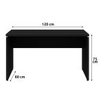 Mesa Dupla para Escritório 1,20×1,35mm – S/ Gavetas – PRETO/PRETO – 26070 - Imagem 4
