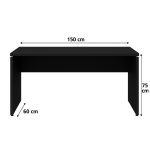 Mesa Escritório 1,50×0,60m – S/ Gavetas – PRETO/PRETO – 26006 - Imagem 5