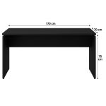 Mesa Escritório 1,70×0,70m – S/ Gavetas – PRETO/PRETO – 26007 - Imagem 5