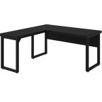 Mesa em L PÉ QUADRO (Mesa 1,70m + Mesa Auxiliar) – S/ Gavetas – PRETO / PRETO – 26011 - Imagem 4