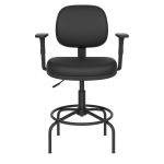 Cadeira Caixa EXECUTIVA LISA com Braços Reguláveis – (Aranha ALTA) – Cor Preta – 35003 - Imagem 2