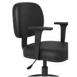 Cadeira Caixa EXECUTIVA LISA com Braços Reguláveis – (Aranha ALTA) – Cor Preta – 35003 - Imagem 3