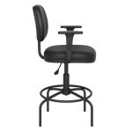 Cadeira Caixa EXECUTIVA LISA com Braços Reguláveis – (Aranha ALTA) – Cor Preta – 35003 - Imagem 4