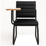 Poltrona Universitária TRIX Estofada com Prancheta Fixa – Corino Preto – 35121