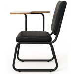 Poltrona Universitária TRIX Estofada com Prancheta Fixa – Corino Preto – 35121 - Imagem 3