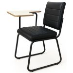 Poltrona Universitária TRIX Estofada com Prancheta Fixa – Corino Preto – 35121 - Imagem 2