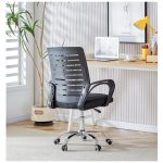 Cadeira para Escritório Tela OZY com Braço – Cor Preta – 30055 - Imagem 7