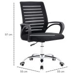 Cadeira para Escritório Tela OZY com Braço – Cor Preta – 30055 - Imagem 5