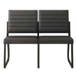 Sofanete para Escritório Estofada com 02 Lugares – TRIX – Pés PRETO – 35120 - Imagem 2