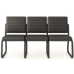 Sofanete para Escritório Estofada com 03 Lugares – TRIX – Pés PRETO – 35123 - Imagem 2