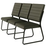 Sofanete para Escritório Estofada com 03 Lugares – TRIX – Pés PRETO – 35123 - Imagem 6